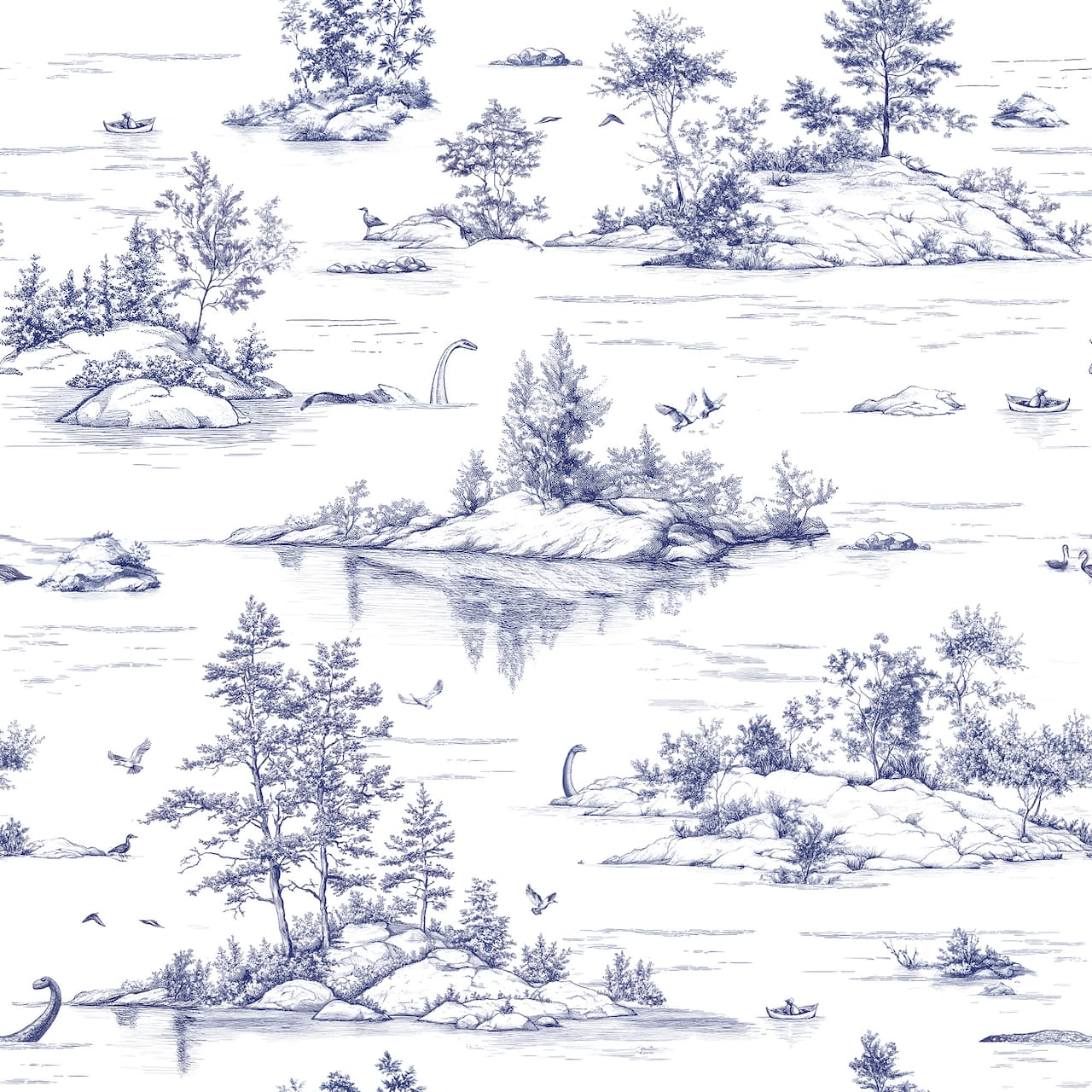Designs Direct Nessie Novelty Toile Peel & Stick Wallpaper